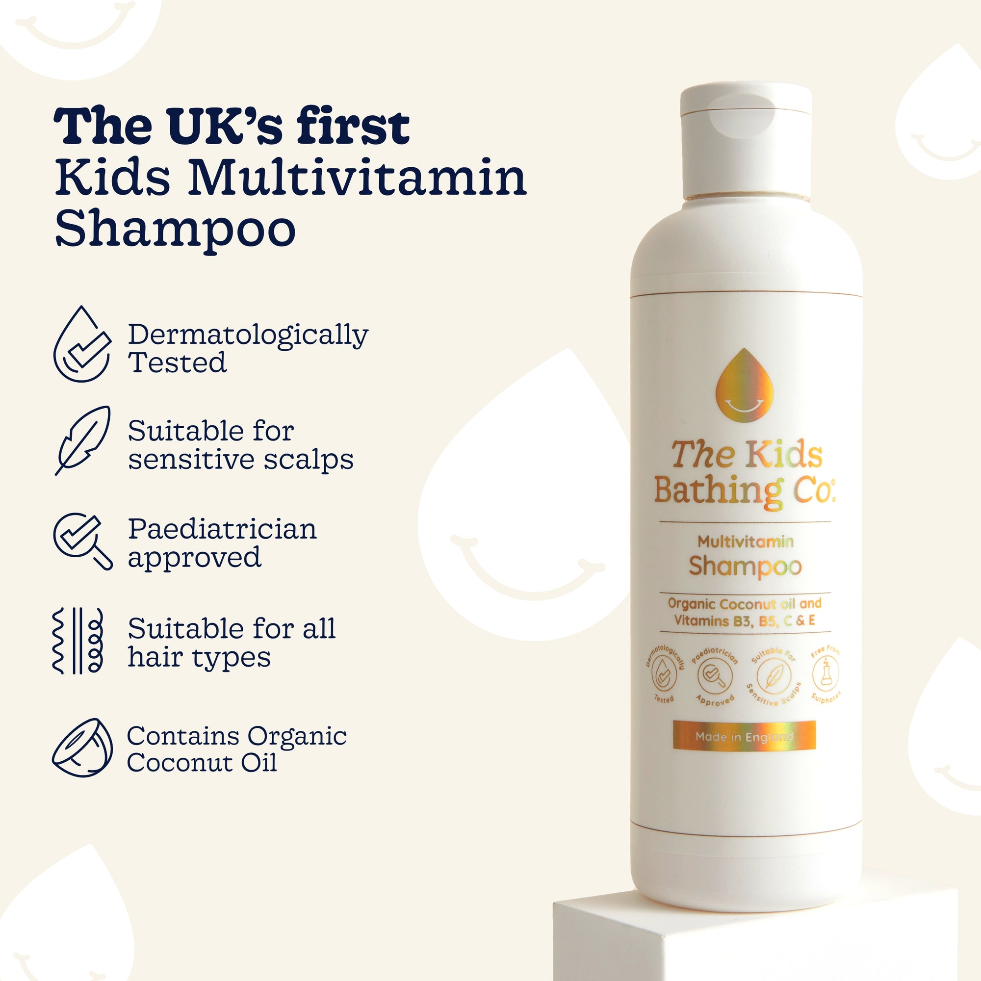 Multivitamin Shampoo with vitamins B3, B5, C and E and Organic Coconut oil