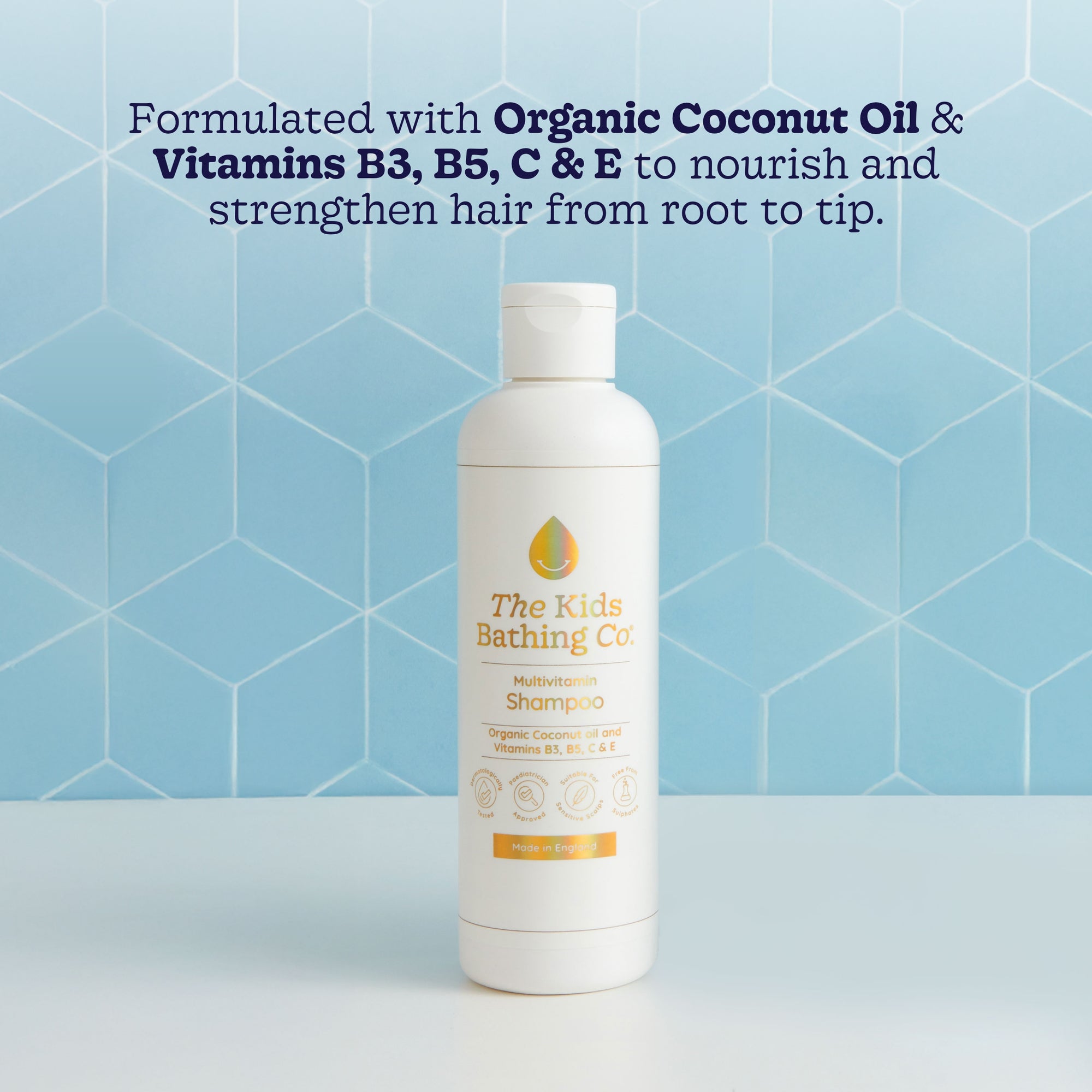 Multivitamin Shampoo with vitamins B3, B5, C and E and Organic Coconut oil